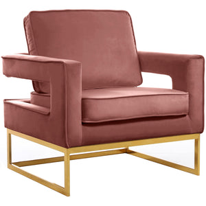 Meridian Noah Pink Velvet Accent Chair