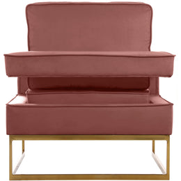 Meridian Noah Pink Velvet Accent Chair