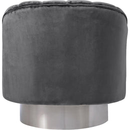 Meridian Farrah Grey Velvet Accent Chair