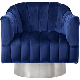 Meridian Farrah Navy Velvet Accent Chair