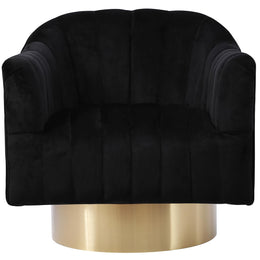 Meridian Farrah Black Velvet Accent Chair