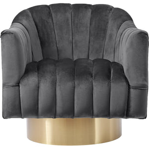 Meridian Farrah Grey Velvet Accent Chair