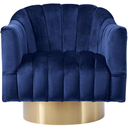 Meridian Farrah Navy Velvet Accent Chair