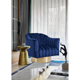 Meridian Farrah Navy Velvet Accent Chair