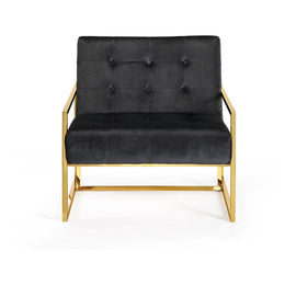 Meridian Pierre Black Velvet Accent Chair
