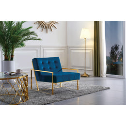 Meridian Pierre Navy Velvet Accent Chair
