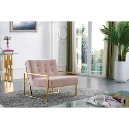 Meridian Pierre Pink Velvet Accent Chair