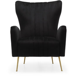 Meridian Opera Black Velvet Accent Chair
