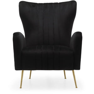 Meridian Opera Black Velvet Accent Chair