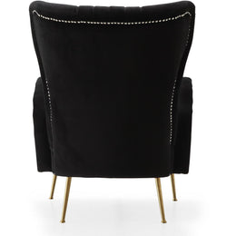 Meridian Opera Black Velvet Accent Chair
