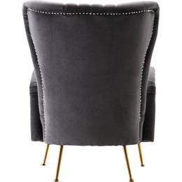 Meridian Opera Grey Velvet Accent Chair