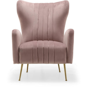 Meridian Opera Pink Velvet Accent Chair