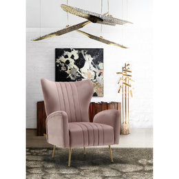 Meridian Opera Pink Velvet Accent Chair