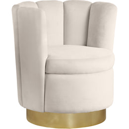 Meridian Lily Cream Velvet Accent Chair