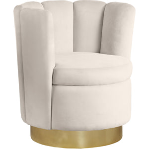 Meridian Lily Cream Velvet Accent Chair