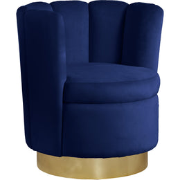 Meridian Lily Navy Velvet Accent Chair