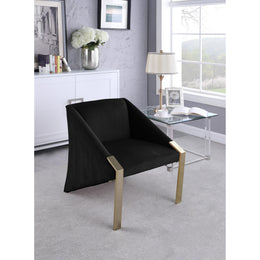Meridian Rivet Black Velvet Accent Chair