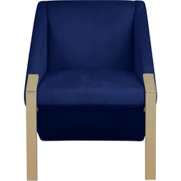 Meridian Rivet Navy Velvet Accent Chair