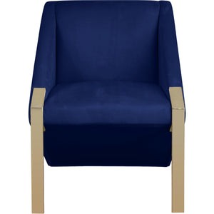 Meridian Rivet Navy Velvet Accent Chair