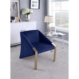 Meridian Rivet Navy Velvet Accent Chair