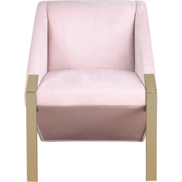 Meridian Rivet Pink Velvet Accent Chair