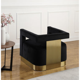 Meridian Armani Black Velvet Accent Chair