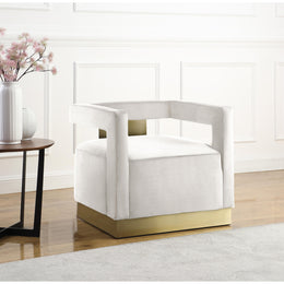 Meridian Armani Cream Velvet Accent Chair