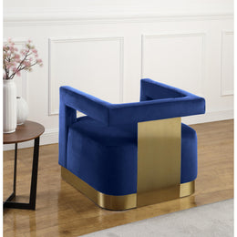 Meridian Armani Navy Velvet Accent Chair