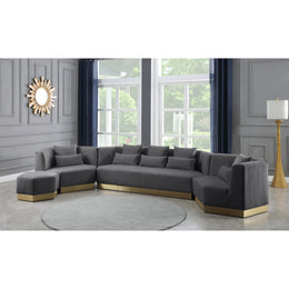 Meridian Marquis Grey Velvet Chair
