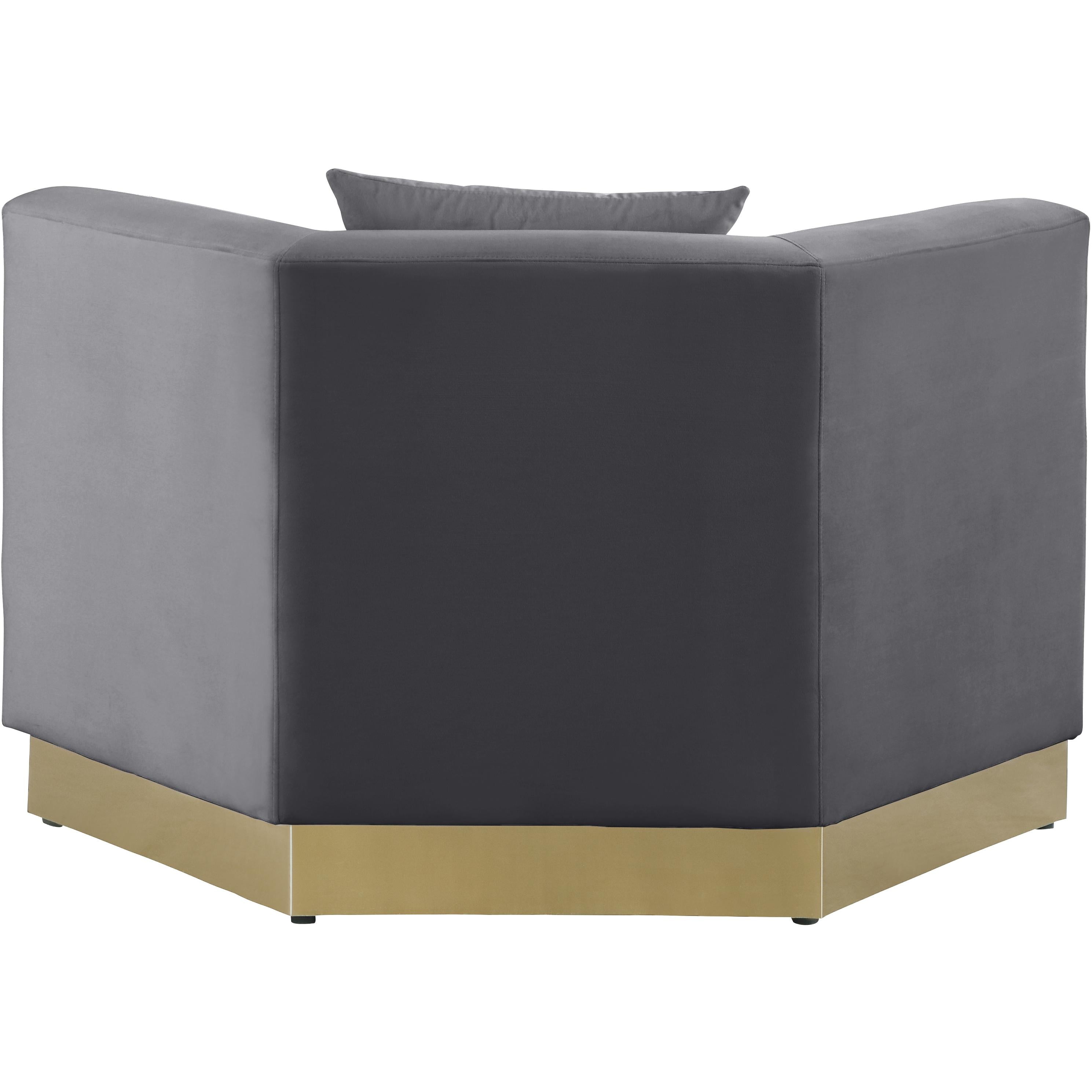Meridian Marquis Grey Velvet Chair