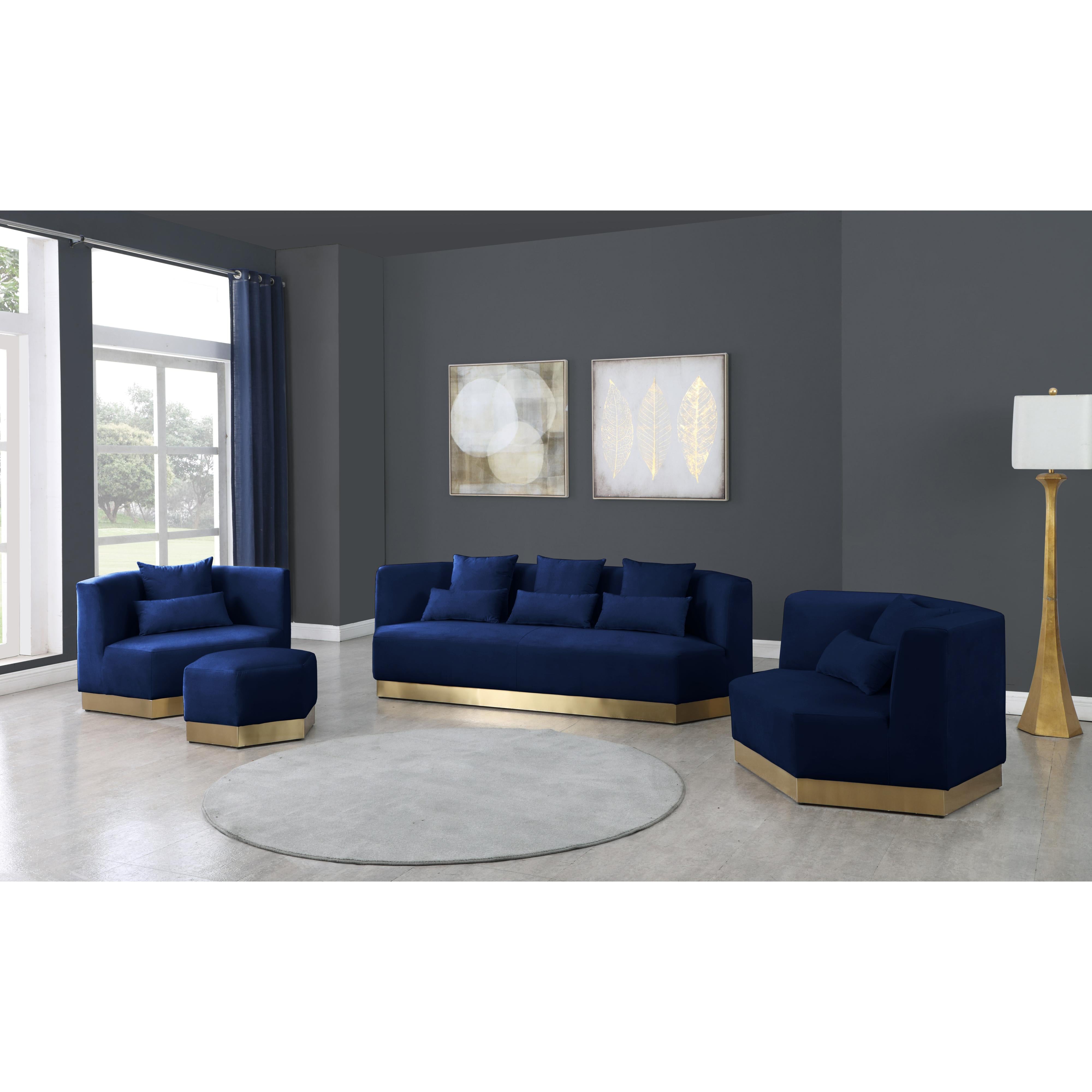 Meridian Marquis Navy Velvet Chair