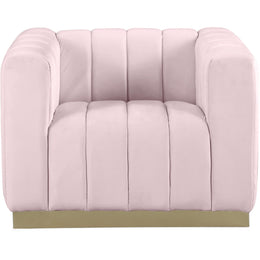 Meridian Marlon Pink Velvet Chair