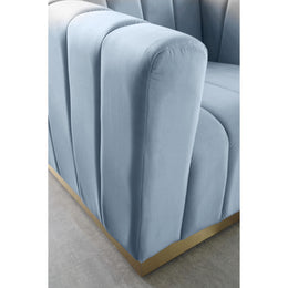 Meridian Marlon Sky Blue Velvet Chair