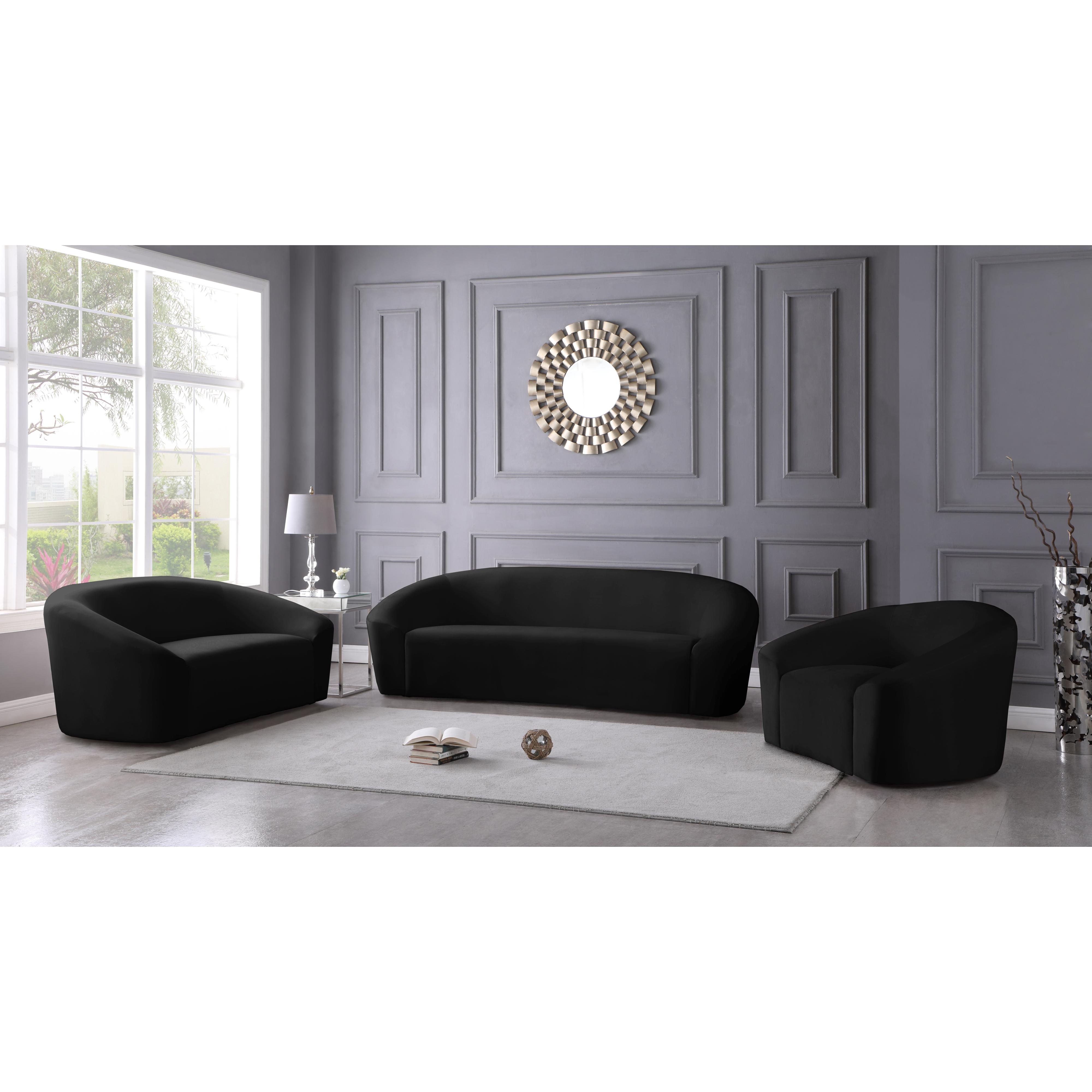 Meridian Riley Black Velvet Chair
