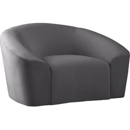 Meridian Riley Grey Velvet Chair