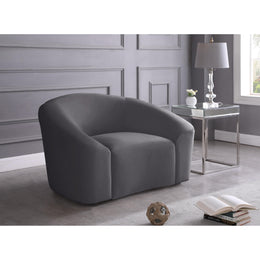 Meridian Riley Grey Velvet Chair