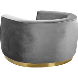 Meridian Julian Grey Velvet Chair