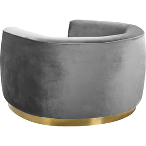 Meridian Julian Grey Velvet Chair