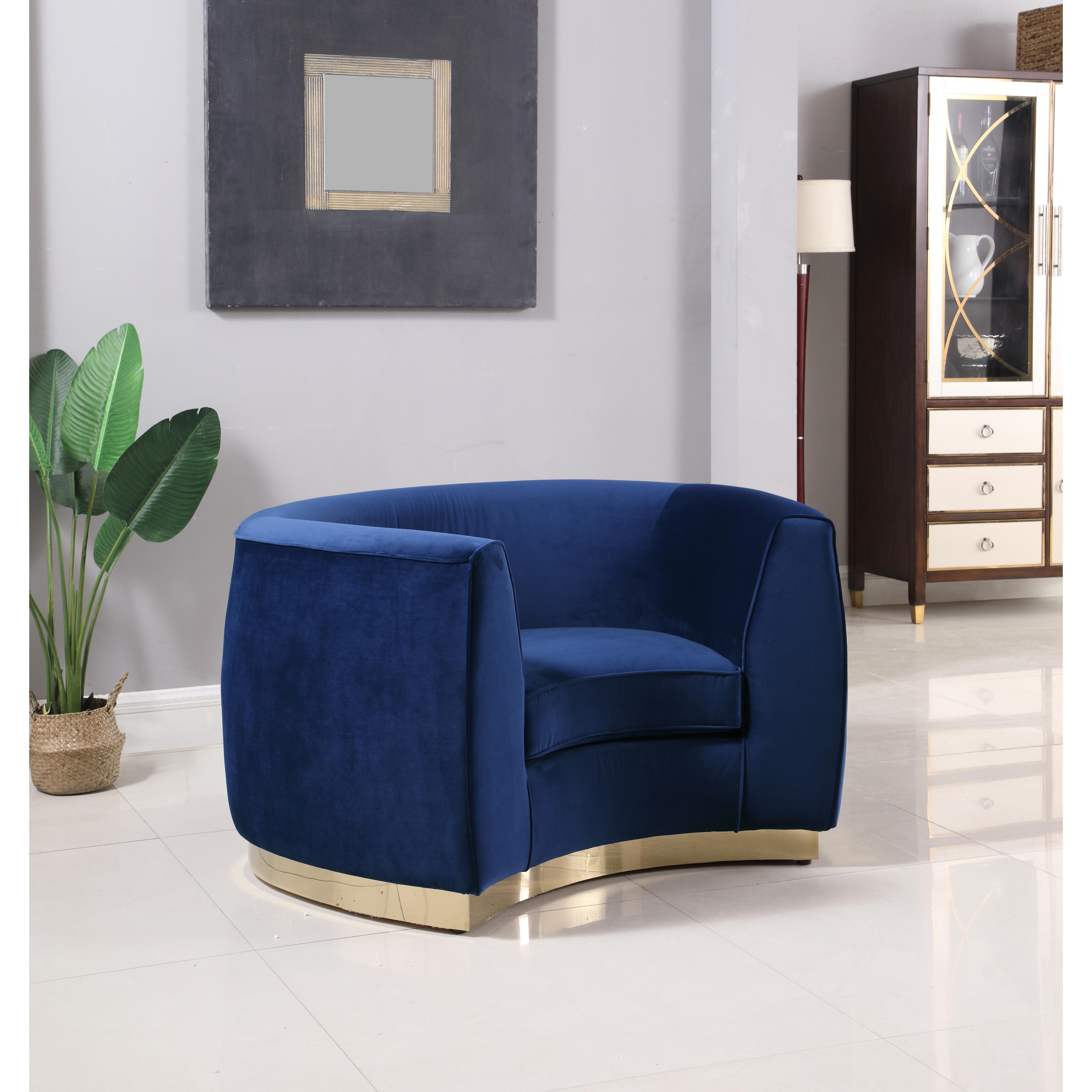 Meridian Julian Navy Velvet Chair