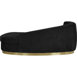 Meridian Julian Black Velvet Chaise