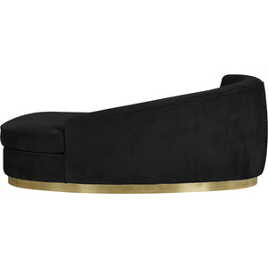 Meridian Julian Black Velvet Chaise