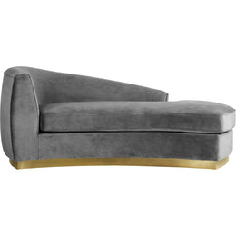 Meridian Julian Grey Velvet Chaise