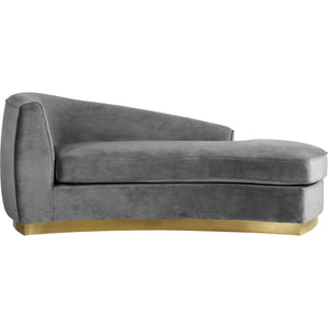 Meridian Julian Grey Velvet Chaise
