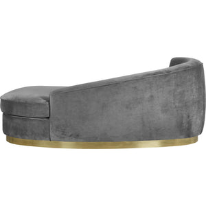 Meridian Julian Grey Velvet Chaise