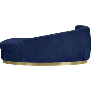 Meridian Julian Navy Velvet Chaise