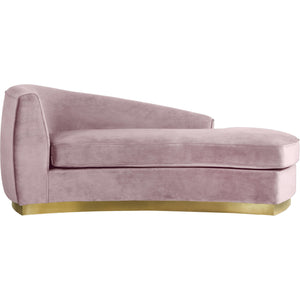 Meridian Julian Pink Velvet Chaise