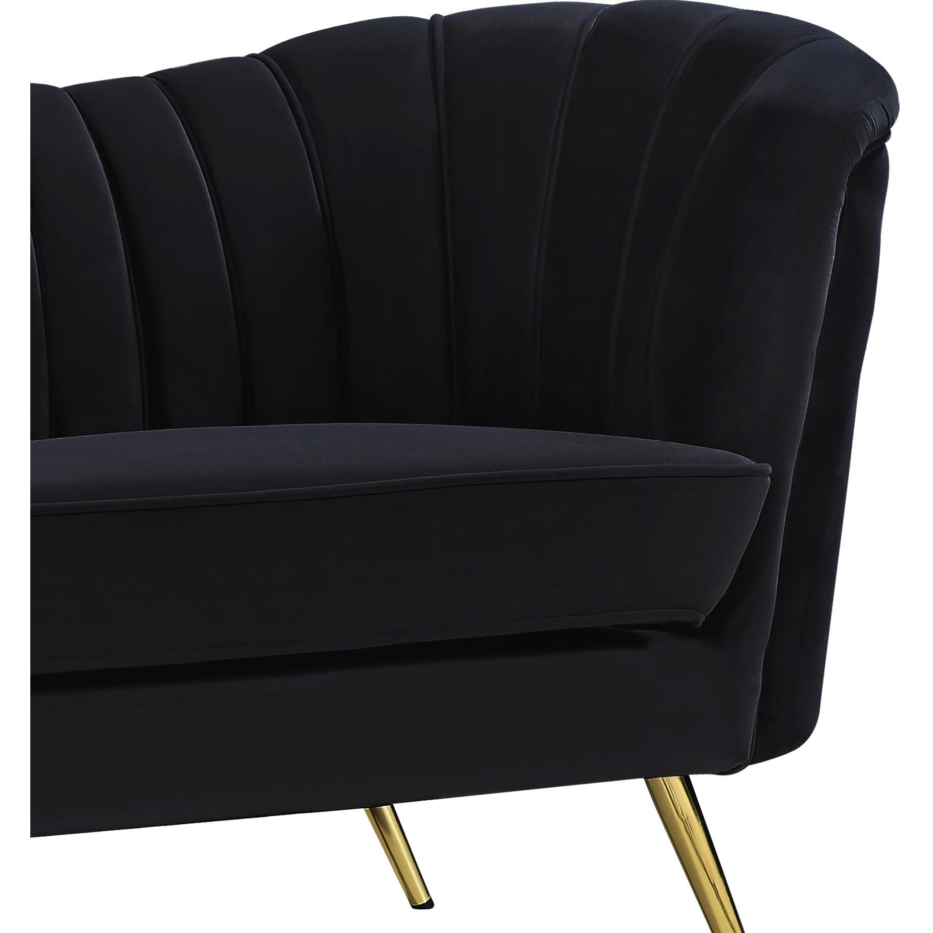 Meridian Margo Black Velvet Chair