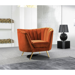 Meridian Margo Cognac Velvet Chair