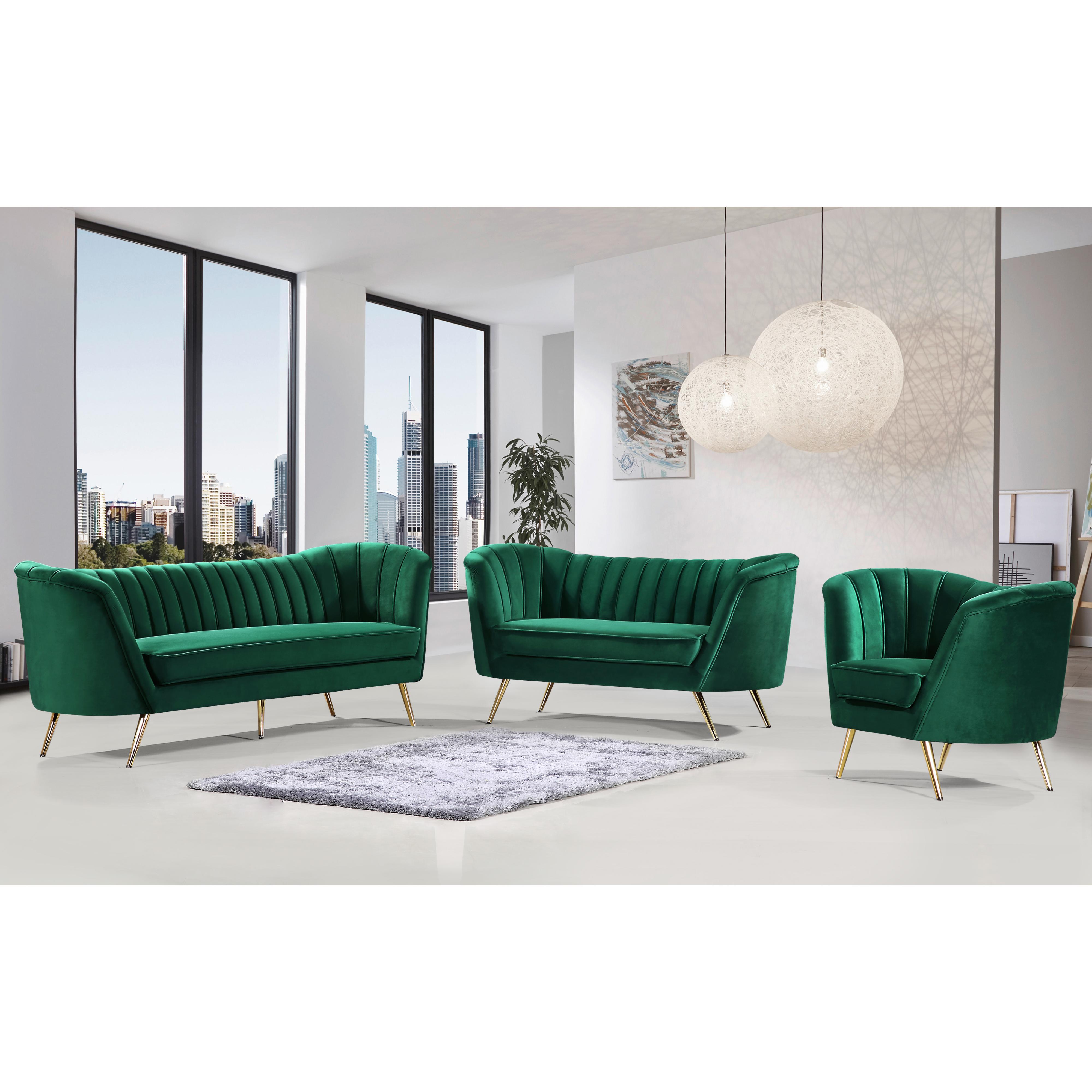 Meridian Margo Green Velvet Chair