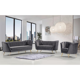 Meridian Margo Grey Velvet Chair